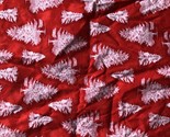 Christmas Cotton Red Print with White Christmas Trees By Blank Textiles ... - $19.34