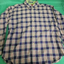 Tommy Hilfiger Tartan Plaid Button Down Dress Shirt Mens Large Long Sleeve - $11.17