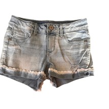 Arizona Girls Size 10 Reg Denim Cut Off Jean Shorts Light Wash Shortie - £7.55 GBP