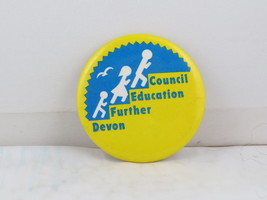Vintage Eduction Pin - Devon Further Education Council - Celluloid Pin  - $15.00