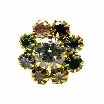 Classic Multicolor CZ Studded Body Piercing Nose Stud Pin Real 14k Yellow Gold - £34.38 GBP