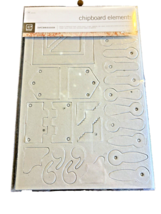 Basic Grey Blank Chipboard Elements Undressed 73 Pieces Die Cut Set Scra... - $10.27