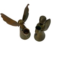 Two Vintage Brass Angel Candle Holders 1960’s Mid Century Modern with Candles - £11.95 GBP