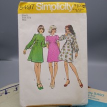 Vintage Sewing PATTERN Simplicity 5497, Women 1973 Mini Dress, Misses Size 8 - £30.17 GBP
