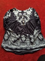 Ladies Tunic Black X-Large Long Sleeved Top - £5.98 GBP