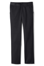 Lands End Girl's 7 Slim, 21" Inseam, Perfect Fit Iron Knee Chino Pants, Black - $17.99