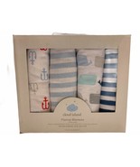 Cloud Island Nautical Flannel Baby Blanket Whale Anchor Stripped 4ct Tar... - £15.56 GBP