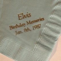 Elvis Presley 1987 Vintage Souvenir Napkin Elvis Birthday Memories - £3.71 GBP