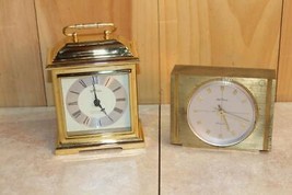 Vintage and Modern Brass Clock Lot. Seth Thomas, Bulova &amp; Ships - £19.83 GBP