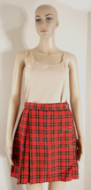 Star C.C.C. Red Plaid Pleated  Kilt Style Skirt  Kilt Pins Junior Size 7 Vintage - £27.26 GBP