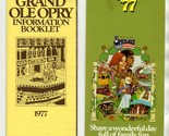 1977 Opryland and Grand Old Opry Brochures History Tours Tickets Schedules - £13.96 GBP