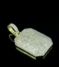 2CT Corte Redondo VVS1 Diamante Colgante Racimo Charm Hombres 14K Amarillo Oro - £131.11 GBP