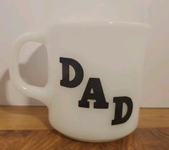 Vintage DAD Milk Glass Coffee Mug Anchor Hocking Made in the USA 10 Fath... - $16.82