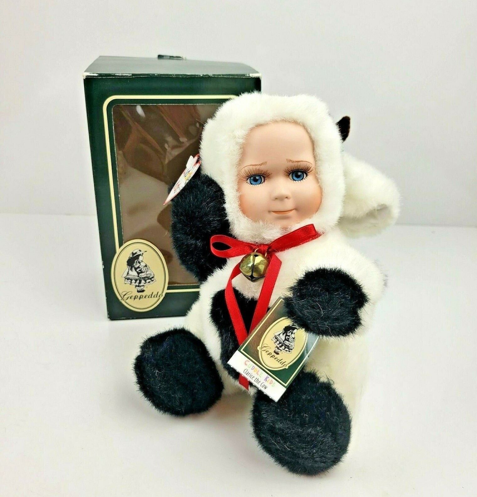 Geppeddo Cuddle Kids CLARICE THE COW Baby Doll Plush Porcelain Face w/ Box 2001 - $22.99