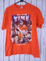 Denver Broncos Time To Ride T Shirt Manning Bailey Super Bowl XLVIII Gildan M   - £11.59 GBP