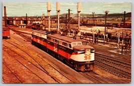 New Haven ALCO FA Cab 0409 Train Rail Yard Connecticut 1957 Chrome Postcard F17 - $4.42