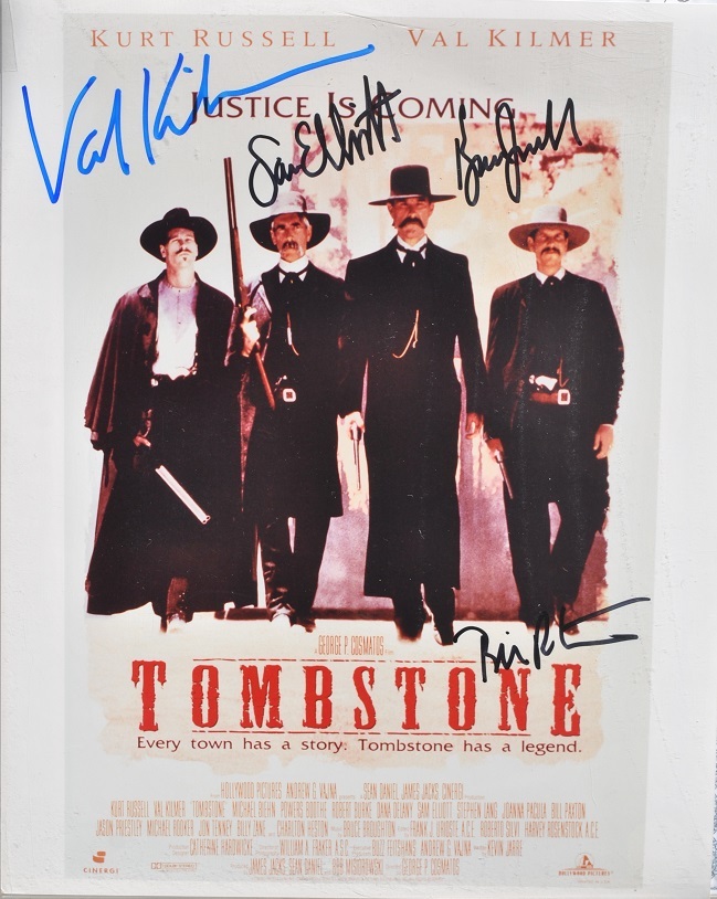 Primary image for TOMBSTONE CAST SIGNED Photo X4 - Kurt Russell, Sam Elliot, Val Kilmer, Bill Paxt