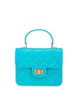 Jelly Material Diamond Quilted Top Handle Jelly Bag Detachable Crossbody Strap - $25.50