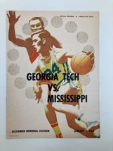 January 11 1964 Georgia Tech vs Mississippi Basketball Official Program - £22.38 GBP