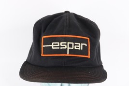 Vintage 70s Distressed Espar Spell Out Patch Snapback Hat Cap Black Cotton AS IS - £26.86 GBP