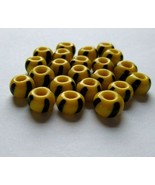 22 Czech Glass Yellow Black Bumblebee Beads Vintage 8mm 1940s Crafts Han... - £14.71 GBP