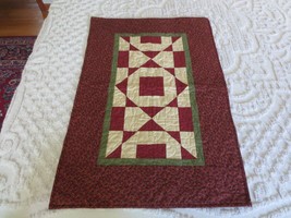 Handmade Machine Stitched Patchwork Topper Or Runner Quilt - 23&quot; X 34&quot; - £27.33 GBP