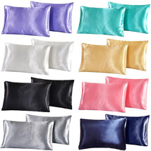 2Pack Pure Emulation Silk Satin Pillowcase Bedding Covers Pillow cases For Bed - £18.67 GBP+