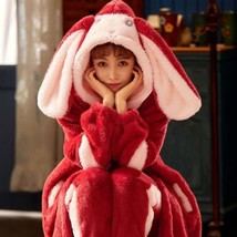 Easter Bunny Hooded Plush Pajama Top Pants | Women Nightdress Sleep Robes - £67.06 GBP