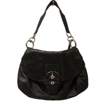 Coach Handbag Full Grain Black Leather Purse Shoulder Bag 13” x 9” - £38.93 GBP