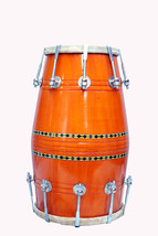 Dholak Musical Instrument Bolt Dholki Wooden With Nuts yellow colour dhol drum - £69.39 GBP