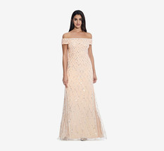 Adrianna Papell Shell Off the shoulder sequin dress with lattice detail    6 - £140.50 GBP