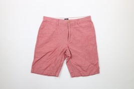 J Crew Rivington Mens Size 31 Flat Front Chambray Chino Shorts Red Cotton - $26.68