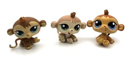 Littlest Pet Shop LPS #1551, 1552, 1553 Dark Brown &amp; Tan Monkey Set of 3 - £7.17 GBP