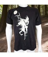 Vintage Native American Art T Shirt Mens L Black Warrior On Horse Single... - $1,169.40 MXN