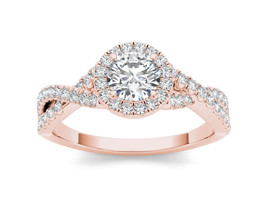 Authenticity Guarantee 
14K Rose Gold 1 1/10ct TDW Diamond Braided Vintage En... - £1,914.03 GBP