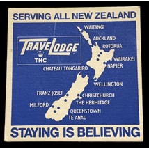 Vintage Travelodge THC Beer Coaster New Zealand Souvenir Hotel Map Locat... - $6.49