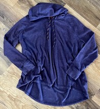 Ascend Sweater Women’s Solid Purple Hooded Long Sleeve Pullover Large EUC - £19.54 GBP