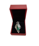 Vintage Native American Navajo  Sterling Silver 925 Malachite Ring Size 7 - $1,114.99 MXN