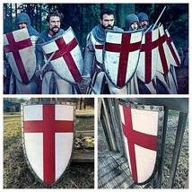 Croce Rossa Shield Medievale Knight Shield Battle Armor Riproduzione Shield - £99.48 GBP