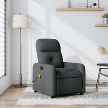 Massage Recliner Chair Dark Grey Fabric - $6,602.25 MXN