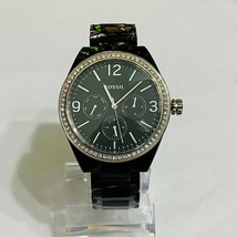 New FOSSIL BQ3342 Chronograph Glitz Black Acetate Bracelet Women Watch - £106.83 GBP