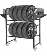 Tire Storage Rack Garage Tire Rack Adjustable, Rolling Tire 44&quot; x 44&quot; x 18&quot; - $148.36