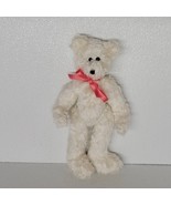 Vintage 1992 Ty Attic Treasure Nola White Bear Plush Black Nose Pink Rib... - $60.77 CAD