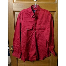 Wrangler Western Mens Long Sleeve Button Down Dress Shirt Red Size 16 X 34 - £15.62 GBP