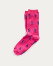 POLO Ralph Lauren Pink All Over Blue Pony Socks - £31.66 GBP