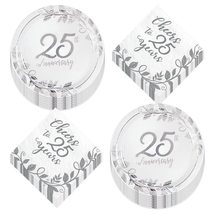 HOME &amp; HOOPLA Cheers to 25 Years Silver Vine Happy 25th Anniversary Paper Dinner - £11.29 GBP+