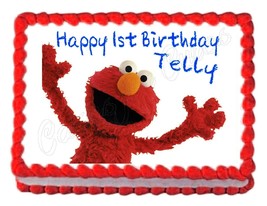 Sesame Street Elmo Edible Cake Image Cake Topper - £7.94 GBP+