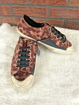 Leopard Calf Hair Sneakers EU Size 39 Fit Men 6 Women 8 Distressed Low T... - £7.10 GBP