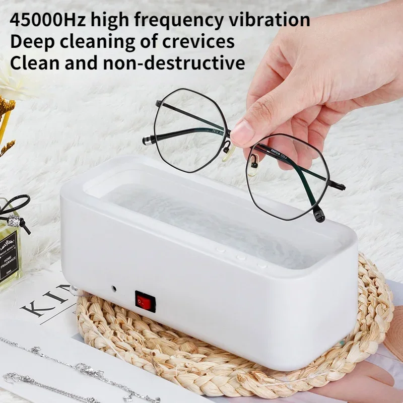Portable Ultrasonic Cleaner Washer USB Rechargeable Mini Home Glasses Jewelry - £18.84 GBP+