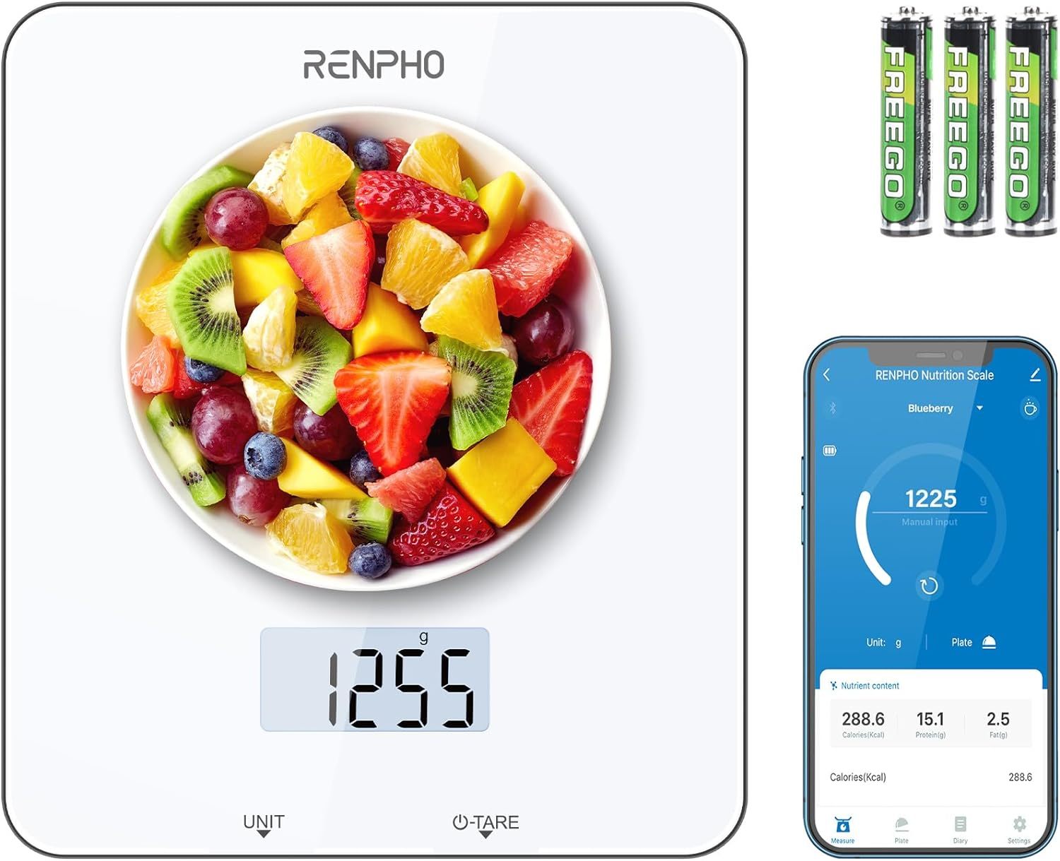 Food Scale: Renpho 11Lb/5Kg Digital Food Weight Scale With App For Macro... - $31.95